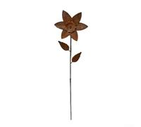 SMZhomeone Élégante toupie de jardin rouillée avec design à lame unique, finition cuivre antique et piquet en fer pour pelouse, terrasse ou parterre de fleurs