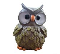 SMZhomeone Figurine de chouette en résine de vache et de - Statue d'animal ludique pour décoration de maison, bureau, étagère - Art mignon et compact pour sculpture - 14,3 x 7 cm - Pour salon