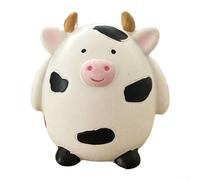 SMZhomeone Figurine de hibou en résine - Statue d'animal ludique pour décoration de maison, bureau, étagère - Art mignon et compact pour sculpture - 14,3 x 7 cm - Pour salon, bureau (vache laitière)