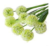 SMZhomeone Fleur artificielle double boule réaliste en plastique avec textures réalistes, légères pour fête de mariage, décoration d'intérieur, blanc - 83 cm