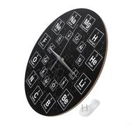 SMZhomeone Horloge murale de table périodique 30 x 30 cm Panneau de densité Noir Symboles Chimie Décor pour laboratoire, maison, bureau, salle de ucation scientifique