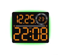 SMZhomeone Horloge murale numérique LED avec 8 couleurs et compte à rebours, luminosité automatique, affichage semaine/température, à suspendre ou à poser sur un bureau, pour salon, bureau, blanc