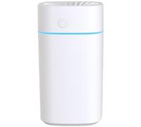 SMZhomeone Humidificateur USB portable avec veilleuse 7 couleurs, diffuseur d'aromathérapie ultra silencieux pour brume fine, design carré compact pour bureau, voiture, chambre à coucher, blanc