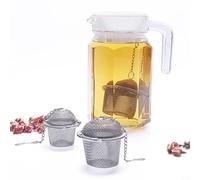SMZhomeone Infuseur à thé boule en acier inoxydable avec chaîne pour thé en vrac, épices et herbes - Design en maille améliorée pour une meilleure extraction des saveurs