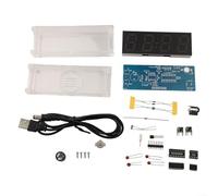 SMZhomeone Kit d'horloge électronique DIY avec affichage LED à 4 chiffres, fonction température et date, alarme et luminosité réglable, module Ds1302, construction en plastique et métal, multicolore
