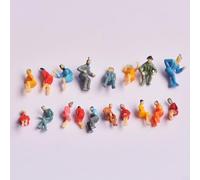 SMZhomeone Lot de 100 figurines peintes à l'échelle 1:100 - Figurines peintes - Modèles de personnes passagers tous assis pour modélisme de train - Échelle HO