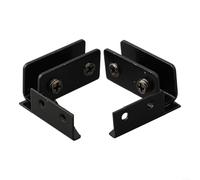SMZhomeone Lot de 2 charnières de porte en verre non perforées pour verre de 5 à 8 mm d'épaisseur, pince réglable en acier inoxydable pour vitrine, cuisine, salle de bain, argenté