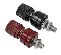 SMZhomeone Lot de 2 connecteurs de borne de batterie en cuivre M6/M8/M10 - Bornier en laiton rouge et noir pour voiture, camping-car, bateau, connexion au sol 43 mm-69 mm (M6)
