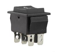 SMZhomeone Lot de 2 interrupteurs à bascule momentanés DPDT à 6 broches 20 A 250 V On-Off-on Snap-In en plastique noir pour voiture, moto, bateau, appareils ménagers