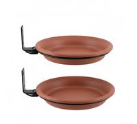 SMZhomeone Lot de 2 mangeoires à oiseaux d'extérieur de grande capacité 21 cm en plastique et fer faciles à installer sur une clôture d'arbre ou un mur pour l'observation des oiseaux de jardin