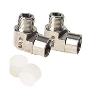 SMZhomeone Lot de 2 raccords coudés à 90 degrés en acier inoxydable 304, adaptateur NPT mâle de 3/8" vers 3/8" NPT femelle, barre forgée pour connexions de plomberie haute pression