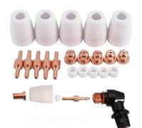 SMZhomeone Lot de 20 accessoires pour torche de coupe plasma 40/PT31 - Électrode, buse, anneau tourbillon et tasse compatible avec les coupe-plasma à air