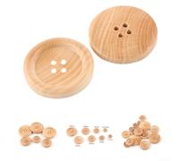 SMZhomeone Lot de 20 boutons en bois, couleur naturelle, plusieurs tailles, 4 trous, accessoire de vêtements (12,5 mm)