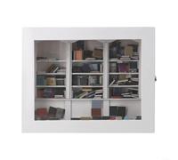 SMZhomeone Lot de 200 mini bibliothèques anti-anxiété avec mini livres, ornement de décompression en bois pour soulager le stress, décoration de bureau pour la maison, le bureau, l'étude, 25,2 x 20,2
