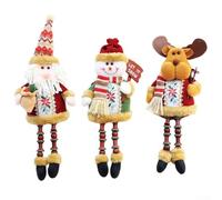 SMZhomeone Lot de 3 poupées de Noël charmantes décorations de Noël en peluche : Père Noël, bonhomme de neige, renne