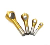 SMZhomeone Lot de 4 forets coniques revêtus de titane pour applications en bois et métal, construction en acier rapide avec pointes coniques pour centrage et coupes lisses