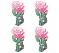 SMZhomeone Lot de 4 pinces à nappe en acier inoxydable pour tables jusqu'à 3,5 cm d'épaisseur, prise ferme pour maintenir les nappes en toute sécurité pour les mariages et autres rassemblements (rose)