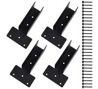 SMZhomeone Lot de 4 supports de montage latéraux supérieurs pour pergola 2 x 4 en bois pour tonnelle, abri de jardin, meubles de jardin, kit en acier au carbone noir