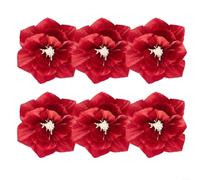 SMZhomeone Lot de 6 fleurs artificielles en papier crépon 3D fabriquées à la main - 20 cm de diamètre - Couleurs vives pour fête de mariage, fête prénatale, maison (grand rouge)