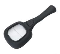 SMZhomeone Loupe à main avec 6 lumières LED et détection UV, lentille 5X 65 mm pour la lecture de petits textes, verre ABS noir, utilisation d'inspection pour personnes âgées