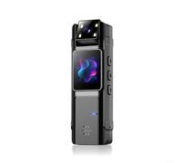 SMZhomeone Mini caméra 1080p avec objectif rotatif à 180 °, enregistreur vidéo portable avec audio pour la sécurité extérieure, les voyages, le sport, l'application de la loi, noir ABS (P1 WiFi)