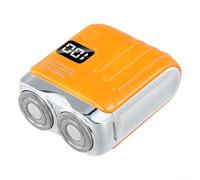 SMZhomeone Mini rasoir électrique de voyage avec affichage numérique, double lame rechargeable par USB, outil de toilettage portable lavable pour homme et femme, noir (orange)