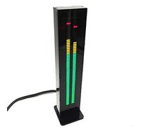 SMZhomeone Musique numérique LED AS60 pour analyseur de spectre, affichage VU, 7 modes de gain réglable, entrée double canal CC 5 V pour amplificateur audio, ABS noir, 40 x 196 mm