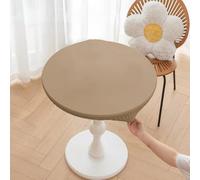 SMZhomeone Nappe de table ronde en cuir synthétique imperméable et résistante à la chaleur pour décoration de mariage, maison, salle à manger, gris (café)