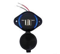 SMZhomeone Panneau de prise USB QC 3.0 pour chargeur de voiture pour voiture, bus, camion, bateau, camping-car, VTT, double port, charge rapide, compatible avec les véhicules 12 V 24 V (bleu)