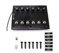 SMZhomeone Panneau d'interrupteur à 6 positions 12 V/24 V DC ON-OFF pour porte-fusible en bakélite noir pour modification de véhicule marin RV