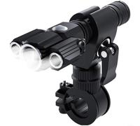 SMZhomeone Phare de vélo 3 LED rechargeable par USB avec feu arrière 500 lumens faisceau fort de nuit sécurité pour cyclistes ABS noir (B)