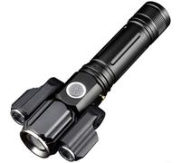 SMZhomeone Phare de vélo 3 LED rechargeable par USB avec feu arrière 500 lumens faisceau fort de nuit sécurité pour cyclistes ABS noir (A)