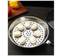 SMZhomeone Plaque de cuisson vapeur en acier inoxydable 32-36 cm, avec bord surélevé épais et répartition homogène de la chaleur pour cuire à la vapeur, petits pains, boulettes, légumes, poissons