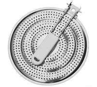 SMZhomeone Plaque diffuseur de chaleur pour cuisinières à gaz et électriques, 20,3 cm avec poignée qui reste froide, pour plaque de cuisson électrique en verre (acier inoxydable)