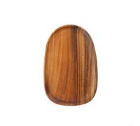 SMZhomeone Plateau de service ovale en bois de noyer pour cuisine, salle à manger, petit déjeuner, collations, fruits secs, fête, organisateur décoratif, marron, 30 x 20 x 2 cm (30 x 20 x 2 cm)