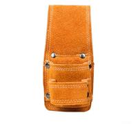 SMZhomeone Porte-marteau pour ceinture en cuir de vachette avec clip de ceinture pour rangement d'outils - 16 x 7 cm - Orange