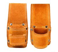 SMZhomeone Porte-marteau pour ceinture en cuir de vachette avec clip de ceinture pour rangement d'outils - Orange - 16 x 7 cm (double douille)