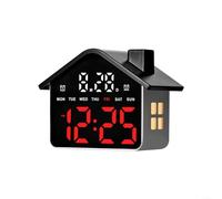 SMZhomeone Réveil LED en forme de maison avec veilleuse et affichage de la température, 4 niveaux de luminosité, matériau ABS pour chambre à coucher, bureau, salle d'étude, blanc (rouge)