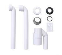 SMZhomeone Siphon d'évier coudé à 90 degrés anti-odeur pour évier Geberit avec piège à cheveux en polypropylène blanc 35 x 48 x 30 cm Rénovation de salle de bain (45°)
