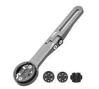 SMZhomeone Support réglable pour ordinateur de vélo, positionnement sécurisé, angle de vue personnalisable, construction en alliage d'aluminium, support d'extension aérodynamique (couleur titane)