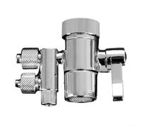 SMZhomeone Vanne de dérivation de filtre de robinet à deux voies en laiton chromé avec prises de 3/8 po et 5/16 po M22 vers pour M24 adaptateur argenté pour comptoir de cuisine RO système de