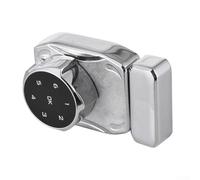 SMZhomeone Verrou de rangement automatique à mot de passe pour armoires en verre sans cadre et contrôle d'accès à porte coulissante (type B noir)