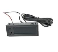 SMZhomeone Voltmètre 3 en 1 12 V pour voiture, kit thermomètre, voltmètre, horloge, affichage numérique LED, température intérieure et extérieure, affichage de la tension, ensemble (vert)