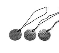 SN NATURSTEIN UG - Collier Pendentif en Pierre de Shungite Fleur de Vie | Pierre précieuse de Carélie - 3 Unités