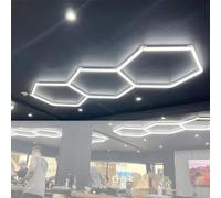 SN-XBDP Plafonnier Hexagonal en nid d'abeille 128 W 6 500 K 3 lumières LED hexagonales pour garages, gymnases, sous-sols, entrepôts, ateliers de détail Automobile
