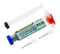 Sn42 Bi58 Pâte à souder sans plomb avec 2 outils de dosage et tiges de poussée, pas de nettoyage nécessaire, basse température 138 °C, pour étain à souder BGA SMT (20 g)