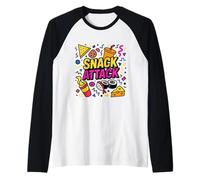 Snack Attack Nourriture drôle Flamant Rose Enfants Requin École Manche Raglan