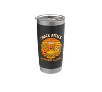 Snack Attack Retro Fast Food - Vintage Burger Pizza Frites Gobelet isotherme en acier inoxydable double paroi