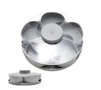 Snack Box Container - Rotating Fruit Serving Plate | Compartmentalized Snack Tray With Lid, Multi Purpose Food Storage Organizer For Home Kitchen Dining Room, Living Room Picnic Garden BBQ Camping Wit