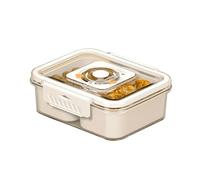 Snack Box Disc avec 2 Compartiment Organisateur de Bol à Collation Plateau à Goûter de Service Boîte de Rangement Snack Bowl Disc avec Couvercle et Poignée Conteneur Stockage Fruits Secs Plaque